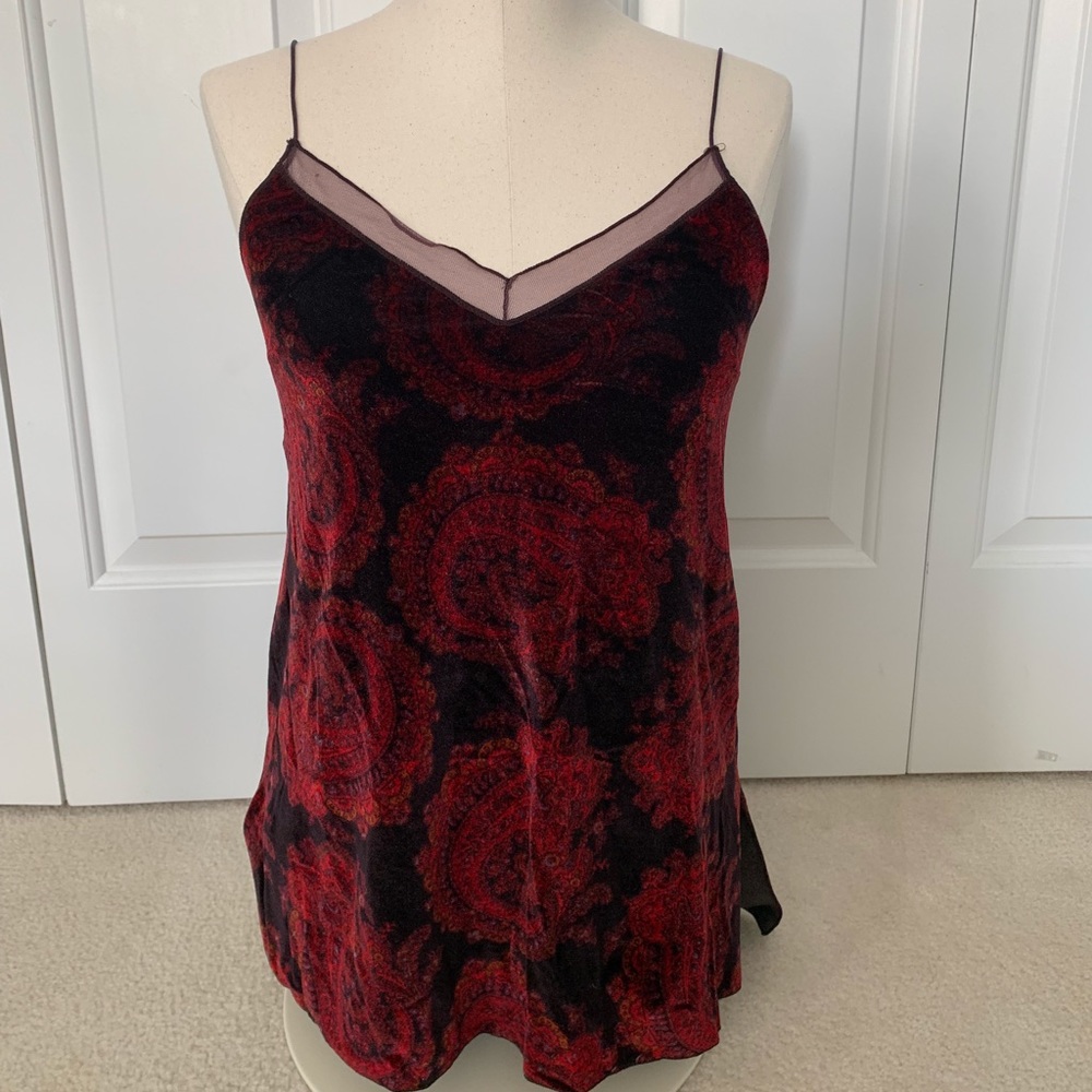 Gorgeous velvet v neck tunic style, FP, XS.